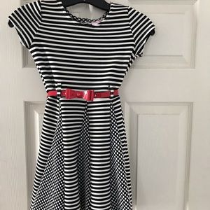 Striped fit and flare dress: size 7/8